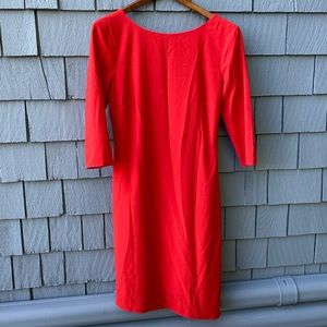 Red Halston Heritage dress w back knot gathering